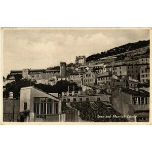 Town and Moorish Castle Gibraltar Postcard